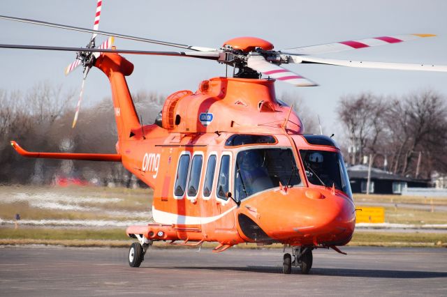 BELL-AGUSTA AB-139 (C-GYNH) - Year: 2010br /Make: AgustaWestlandbr /Model: AW139br /Opby: ORNGE Airbr /br /AgustaWestland AW139 operated by ORNGE Air taxiing out from the FBO at the Buffalo Niagara International Airport before heading to Coatesville PA for new paint