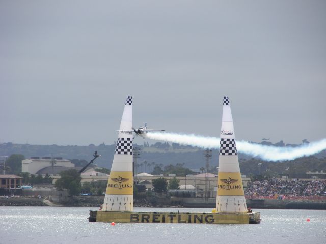 ZIVKO Edge 540 — - Red Bull Air Race 2008  San Diego, CA   Thru the start/finish we go!