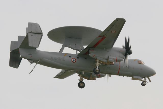 Grumman E-2 Hawkeye (FNY1) - French Navy Northrop-Grumman E-2C Hawkeye, Landing after solo display, Lann Bihoué Naval Air Base (LFRH - LRT) Open day 2012.