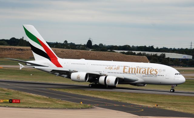 Airbus A380-800 (A6-EUP) - Taken from Freeport Carpark