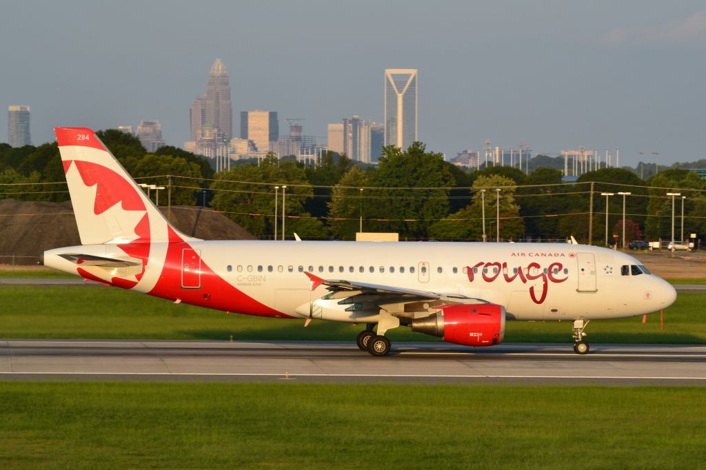 Airbus A319 (C-GBIN) - Diverted to CLT due to weather. Takeoff runway 18C - 8/25/16