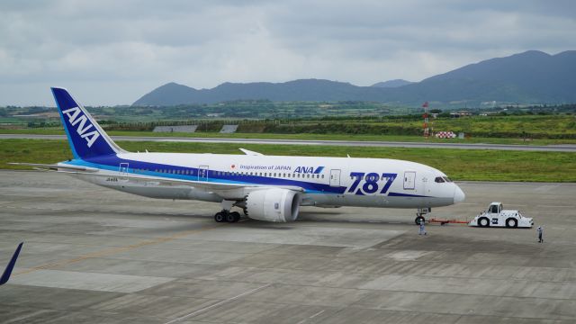 Boeing 787-8 (JA816A) - 前面のレーダードームが何故か白いJA816A