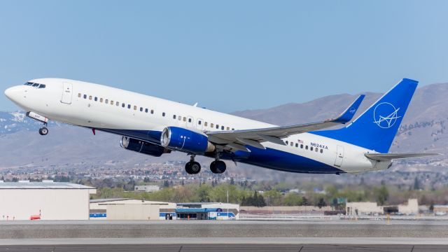 Boeing 737-800 (N624XA) - iAero 6850 lifts off of 16L after using nearly the entire runway headed for La Crosse