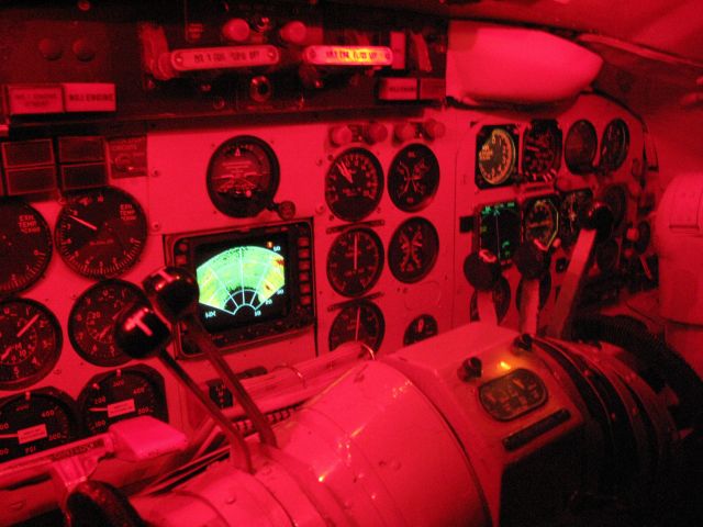 CONVAIR CV-580 (N587CA) - 1957 Convair 640 - Cockpit at night