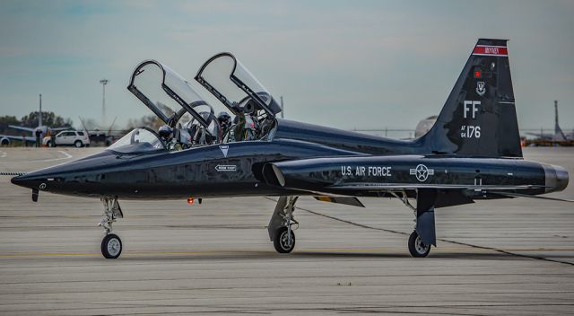 Northrop T-38 Talon (6413176) - One of 9 T-38s that took shelter at Rickenbacker to avoid damage from Hurricane Matthew. Seen here taxiing out to go back home to Langley AFB.