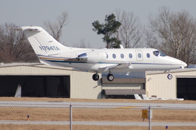 Beechcraft Beechjet (N794TA) - Just before touching down on rwy 19