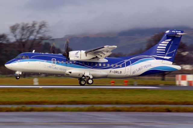 Aerospatiale ATR-42-600 (F-ORLB) - Brand new ATR arriving from Toulouse, on its delivery flight to LFVP, via Iceland and Greenland.