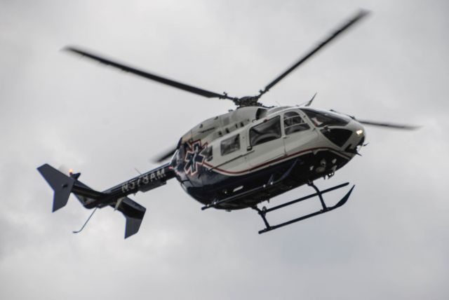KAWASAKI EC-145 (N578AM) - LifeNet of New York Air 2 from Kobelt Airport in Wallkill, New York stops by the Yorktown Heights Fire Department Open House 9/12/15
