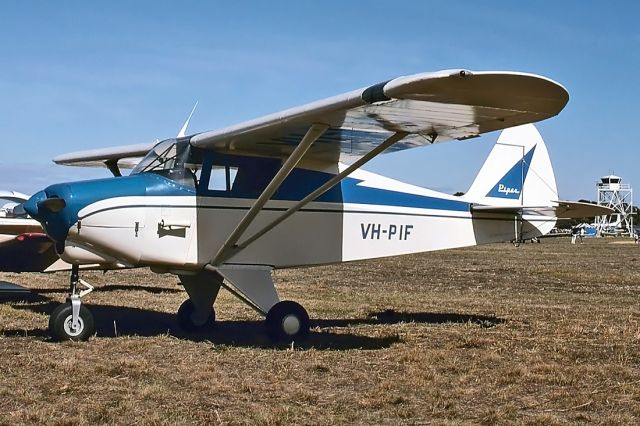 VH-PIF — - ALWAYS AN EYE CATCHER AT ANY AIR SHOW THIS LITTLE BEAUTY WAS TAKEN AT THE MANGALORE AIR SHOW IN 1992. PIPER PA-22-108 COLT - REG : VH-PIF (CN 22/8210) - MANGALORE VIC. AUSTRALIA - YMNG 35MM SLIDE SCANNED WITH A EPSON PERFECTION V700 FLATBED SCANNER.