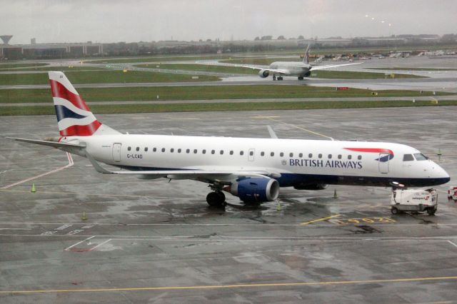 Embraer ERJ-190 (G-LCAD) - Parked on Stand 206T on 1-Jan-24 prior to operating flight CFE4461 to EGLC next day.