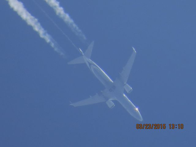 Boeing 737-800 (N528AS) - Alaska Airlines flight 38 from SEA to FLL over Southeastern Kansas at 35,000 feet.