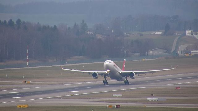 Airbus A330-300 (HB-JHE) - SWR 64 Departing to Miami. Looks like a near tailstrike!!