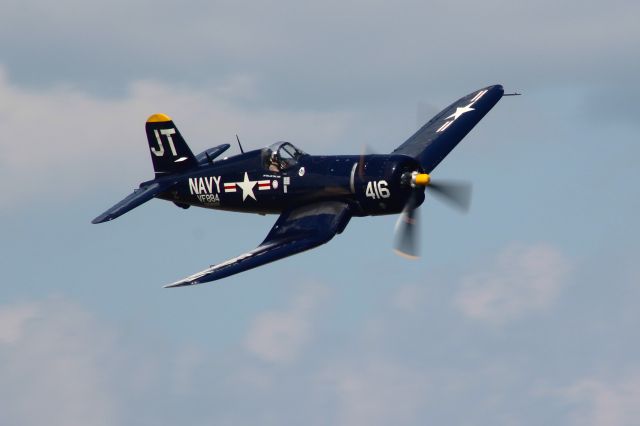 VOUGHT-SIKORSKY V-166 Corsair (N713JT) - Decided to post a few more Corsair pics from AirVenture given the positive feedback that I received. Jim Tobul at controls per that feedback who honors his father....a Korean War Corsair Pilot.