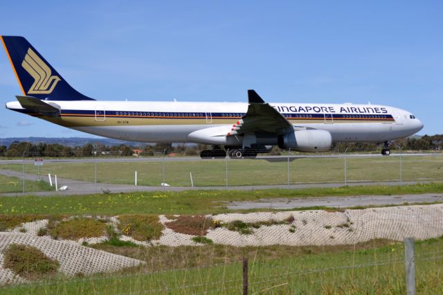 Airbus A330-300 (9V-STM) - On taxi-way heading for take off for flight home to Singapore.