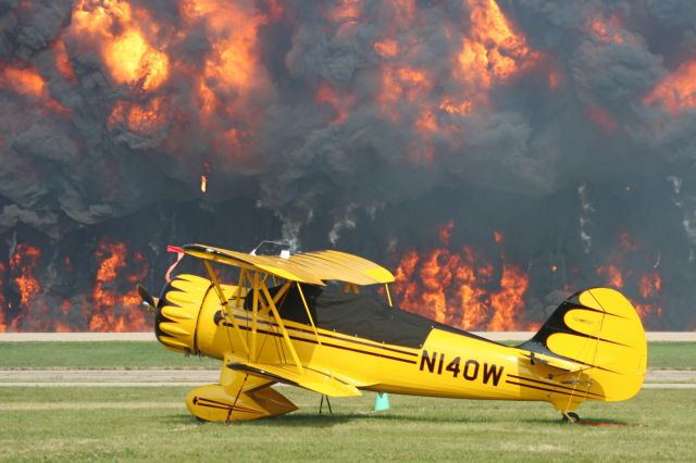 WACO OHIO YMF (N140W) - Wall of fire EAA 2014