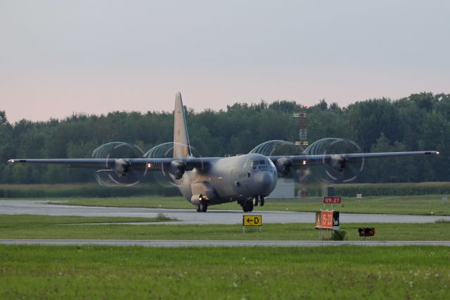 Lockheed C-130 Hercules (13-0607) - An RCAF C-130-J30 Super Hercules departing for the twilight performance Airshow London Skydrive after the rain cleared up Friday, 27 Aug 2021.