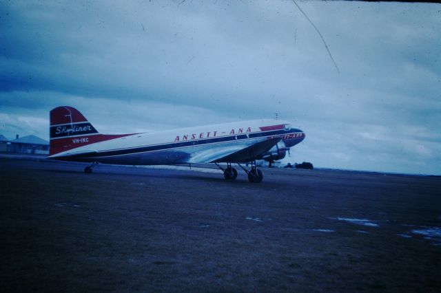 Douglas DC-3 (VH-INC) - Ansett-ANA DC3 at Flinders Island, circa 1960