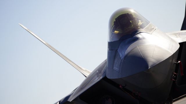 Lockheed F-22 Raptor — - F22 COCKPIT AND NOSE FROM GROUND 
