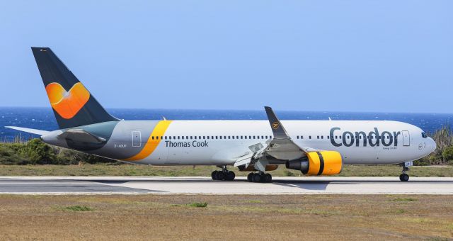 BOEING 767-300 (D-ABUP) - Thomas Cook Airlines UK Condor airlines Boeing 767-300 D-ABUP rolling out at TNCC Hato after arriving from Frankfurt Int'l (FRA / EDDF) Germany. 28/04/2019