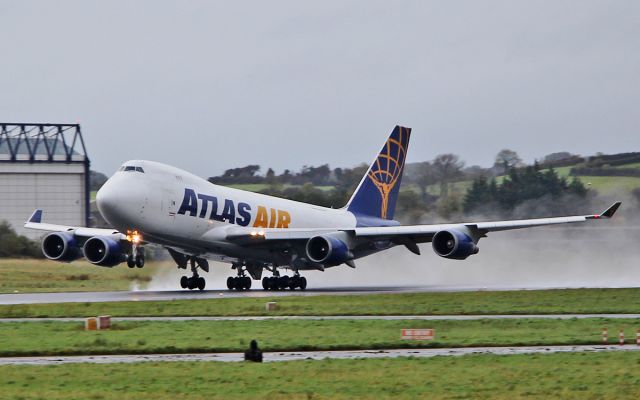 Boeing 747-400 (N409MC) - atlas air b747-400 n409mc dep shannon for fairford 11/10/17.