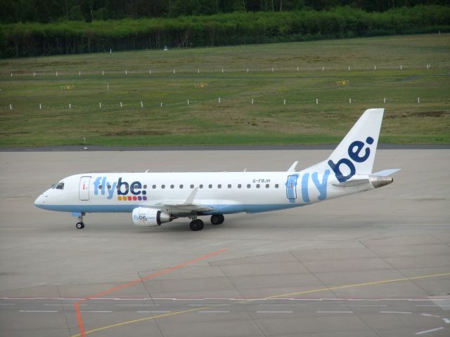 Embraer 175 (G-FBJH) - flybe EMB-175STD G-FBJH having landed on 14L CGN and taxiing to terminal. 26.04.2014.