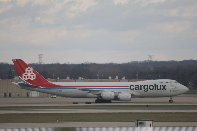 BOEING 747-8 (LX-VCB) - Weather diverted 747. One of four. Taken from inside terminal