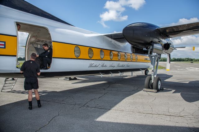 — — - Golden Knights Jump Team performing at the Gary, Indiana Air Show July 9th and 10th.