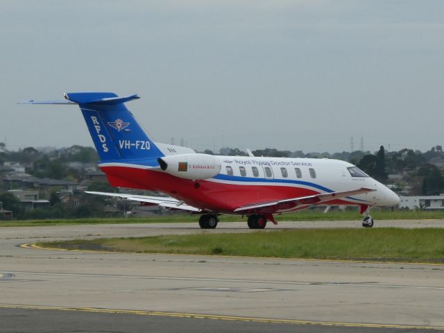 Pilatus PC-24 (VH-FZQ) - Pilatus PC-24, about to line up on Runway 17 at Essendon.