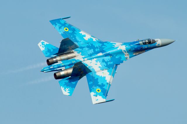 Sukhoi Su-27 Flanker — - Ukrainian AF Su27 , Radom Airshow , August 2017.