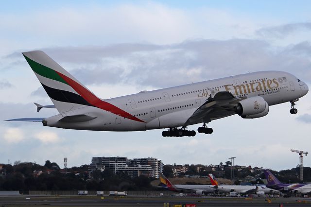 Airbus A380-800 (A6-EUH) - taken from "Sheps Mound" viewing area on 11 August 2019