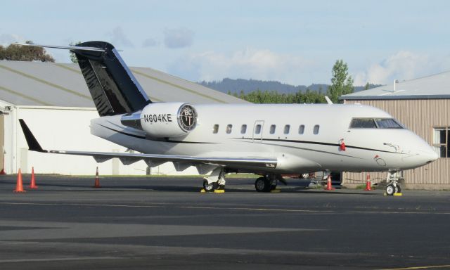 Canadair Challenger (N604KE) - Recently registered to new entity KE Aviation. Notice how the engine covers still retain the titles of the previous operator, BC Aviation, where it was registered as VH-BLM.