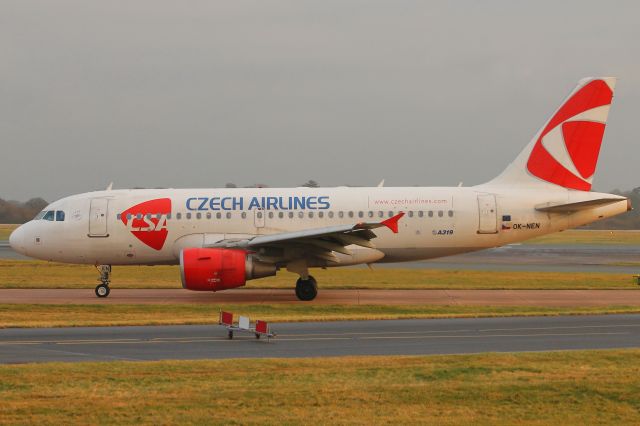 Airbus A319 (OK-NEN) - OK-NEN Czech Airlines Airbus A319 just landed in Manchester at 15:26 on Wednesday 10/01/18 from Hamburg on flight EW7344 on behalf of Eurowings