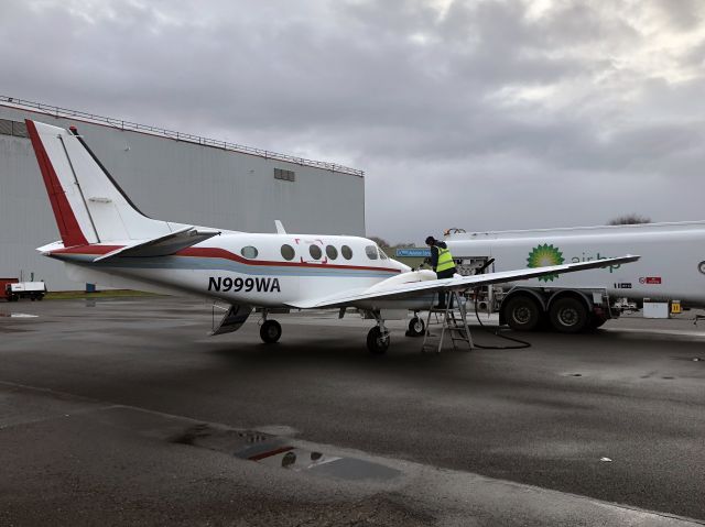 Beechcraft King Air 90 (N999WA) - On a ferry flight from Europe to the USA. 10 FEB 2018.