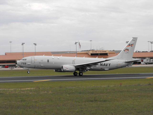 Boeing P-8 Poseidon (16-8759) - Welcome to Tallahassee! A US Navy Poseidon doing a touch-n-go on RWY27.