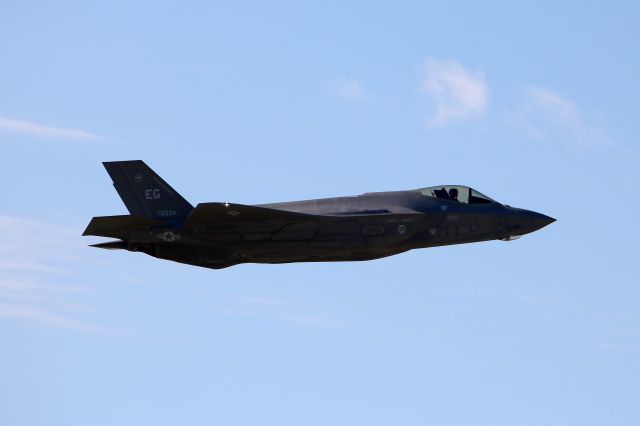 Lockheed F-35C (11-5034) - The second USAF F-35 Lightning from the 33rd Fighter Squadron, Eglin AFB, FL on a low pass just before the Toledo Air Show on 15 Jul 2016.