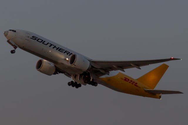 BOEING 777-200LR (N774SA) - Southern Air 7970 blasting out of Cincinnati for Seoul, South Korea.