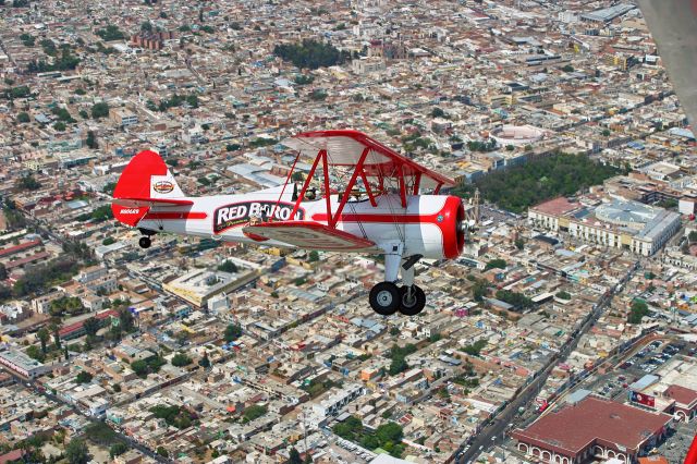 Boeing PT-17 Kaydet (N806RB) - As part of the publicity for the introduction of the RedBaron brand in Mexico, the RedBaron Aerial Acrobatics Team was present at the San Marcos 2006 national fair in Aguascalientes Mexico.