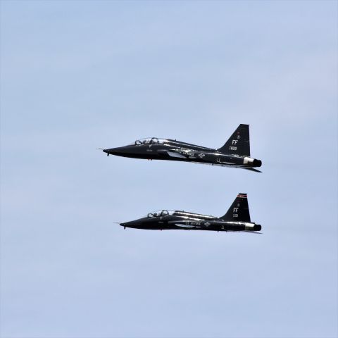 Northrop T-38 Talon (N67828) - Pair ofT-38's from Langley AFB departing Volk Field WI Combat Training Center.  
