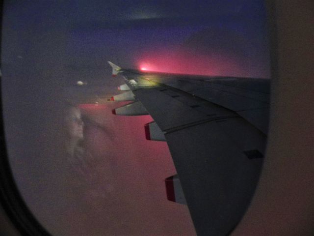 Airbus A380-800 (G-XLEA) - Descending into a very overcast Heathrow in the early hours of the morning.  From seat 26A aboard BA216 from Washington Dulles