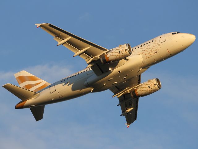 — — - British Airways A320-200 Olympic Dove special livery departs LHR. The design was selected as part of a competition and will be worn by 12 aircraft, many including aircraft formally owned by BMI which will be painted in this livery after the merger between the two companies.