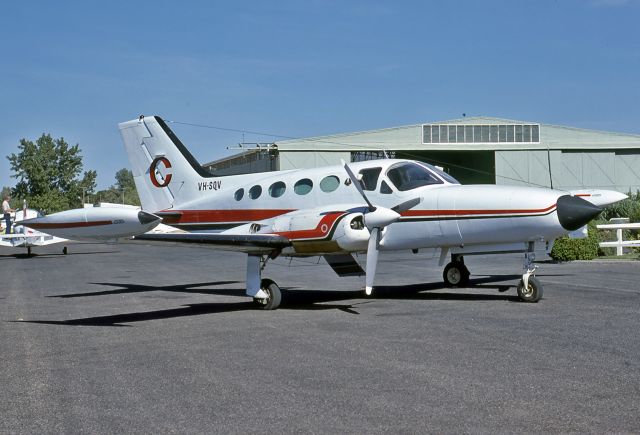 Cessna 421 (VH-SQV) - CESSNA 421B GOLDEN EAGLE - REG : VH-SQV (CN 0665) - MILDURA AIRPORT VIC. AUSTRALIA - YMIA 15/4/1979 SCANNED FROM A SLIDE AND CONVERTED TO HD