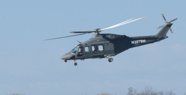 BELL-AGUSTA AB-139 (N397SH) - Making a low pass is this 2011 AgustaWestland MH-139A Grey Wolf Rotorcraft from the Autumn of 2020.