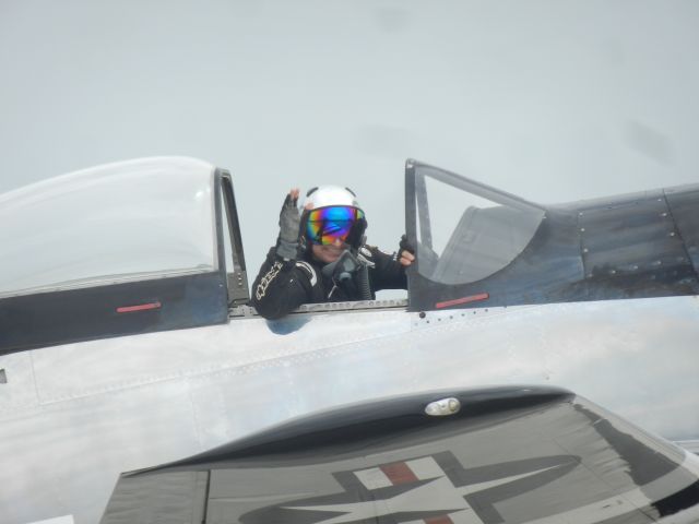 North American P-51 Mustang (N51HY) - Scooter Yoak Waving At Me At Andrews Airshow 2019, His Mustang Is One Of, If Not My #1 Favorite P-51 Mustang, Hes A Lucky Guy, And He Flies With Jim Tobul Who Owns The F-4U Corsair, Scooter Yoak Is A Cool Guy! :)