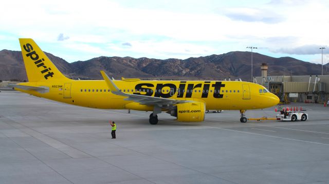Airbus A320neo (N923NK) - Pushing back for LAS as NK2515