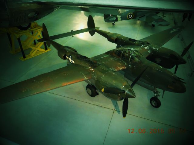 Lockheed P-38 Lightning — - A P-38 On Display At The Steven Udvar Hazy Center