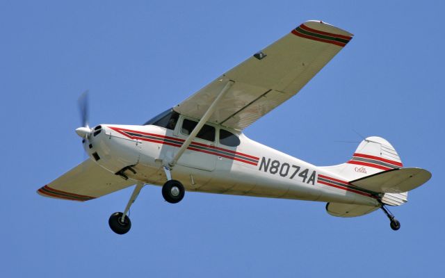 Cessna 170 (N8074A) - 1952 Cessna 170 over Lebanon, TN