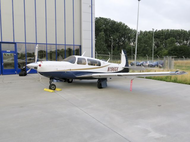 Mooney M-20 (N196GX) - At Moenchengladbach, Germany. 20 July 2015. Ready for a ferry flight to the US.