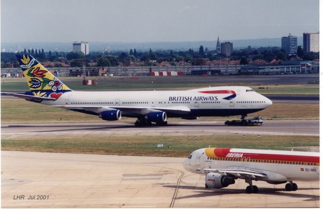 G-BDXG — - "Blomsterang" Flower Field Sweden livery,LHR 2001