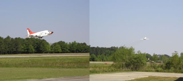 — — - North American Rockwell T-39N Sabreliner. Departed KMVC APR 14th, 2003. A part appears to have departed the aircraft.