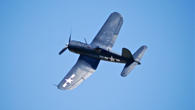 VOUGHT-SIKORSKY V-166 Corsair (N83782) - Planes of Fames Chance Vought F4U-1A Corsair (Ser#3884 / BuNo 17799) performs at FHCs SkyFair on 7/26/14.